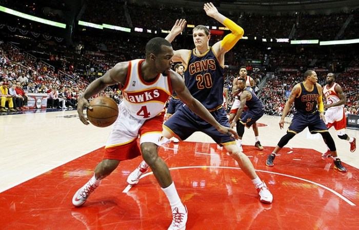 How will Paul Millsap (4) and the Atlanta Hawks bounce back from losing two games in a row on their home floor? Millsap only had 4 points and 5 rebounds and must step up in Game 3 for the Hawks to have a chance at making the series respectable. Kevin C. Cox/NBAE/Getty Images
